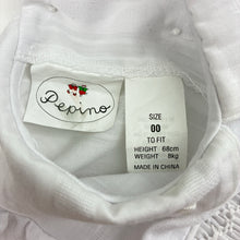 Load image into Gallery viewer, Girls Pepino, vintage smocked lightweight romper, *missing button at crotch*, FUC, size 00,  