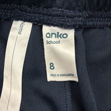 Load image into Gallery viewer, Unisex Anko, navy school sports shorts, catches, FUC, size 8,  