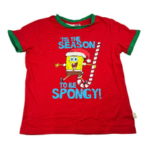 Load image into Gallery viewer, Boys Peter Alexander, Sponge Bob Square Pants Christmas cotton pyjama top, marks lower front, FUC, size 6,  