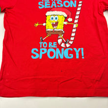 Load image into Gallery viewer, Boys Peter Alexander, Sponge Bob Square Pants Christmas cotton pyjama top, marks lower front, FUC, size 6,  