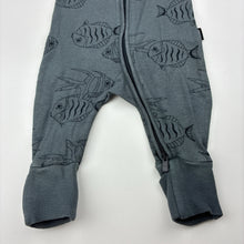 Load image into Gallery viewer, Unisex Bonds, ribbed zip wondersuit / zippy / romper, wash fade &amp; pilling, FUC, size 0000,  