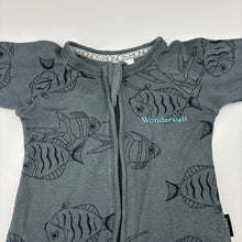 Load image into Gallery viewer, Unisex Bonds, ribbed zip wondersuit / zippy / romper, wash fade &amp; pilling, FUC, size 0000,  