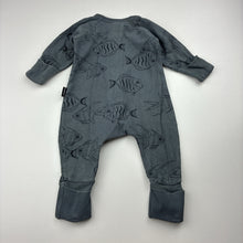 Load image into Gallery viewer, Unisex Bonds, ribbed zip wondersuit / zippy / romper, wash fade &amp; pilling, FUC, size 0000,  