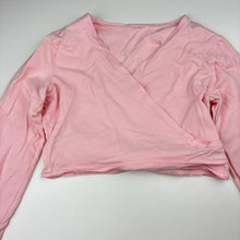 Load image into Gallery viewer, Girls pink, stretchy ballet wrap top, no size, shoulder to cuff: 51cm, GUC, size 10,  