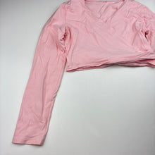Load image into Gallery viewer, Girls pink, stretchy ballet wrap top, no size, shoulder to cuff: 51cm, GUC, size 10,  