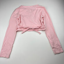 Load image into Gallery viewer, Girls pink, stretchy ballet wrap top, no size, shoulder to cuff: 51cm, GUC, size 10,  