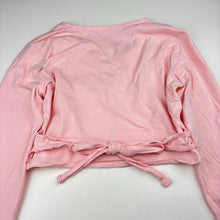 Load image into Gallery viewer, Girls pink, stretchy ballet wrap top, no size, shoulder to cuff: 51cm, GUC, size 10,  