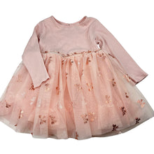 Load image into Gallery viewer, Girls H&amp;M, ribbed cotton / tulle party dress, EUC, size 1-2, L: 43cm