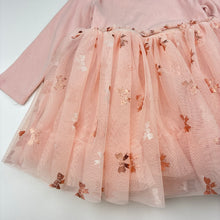 Load image into Gallery viewer, Girls H&amp;M, ribbed cotton / tulle party dress, EUC, size 1-2, L: 43cm