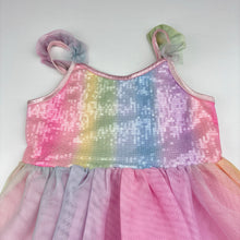 Load image into Gallery viewer, Girls H&amp;M, rainbow tulle &amp; sequin party dress, GUC, size 3, L: 50cm approx