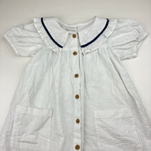 Load image into Gallery viewer, Girls Next, white cotton short sleeve dress, EUC, size 2-3, L: 52cm