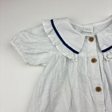 Load image into Gallery viewer, Girls Next, white cotton short sleeve dress, EUC, size 2-3, L: 52cm