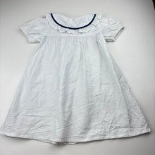 Load image into Gallery viewer, Girls Next, white cotton short sleeve dress, EUC, size 2-3, L: 52cm