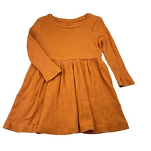 Load image into Gallery viewer, Girls Favourites, orange ribbed organic cotton dress, GUC, size 3, L: 47cm