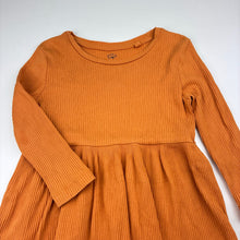 Load image into Gallery viewer, Girls Favourites, orange ribbed organic cotton dress, GUC, size 3, L: 47cm