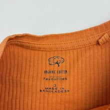 Load image into Gallery viewer, Girls Favourites, orange ribbed organic cotton dress, GUC, size 3, L: 47cm