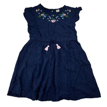 Load image into Gallery viewer, Girls Target, embroidered navy viscose lightweight dress, EUC, size 10, L: 65cm