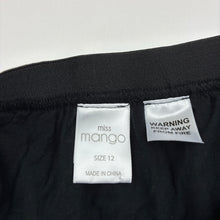 Load image into Gallery viewer, Girls Mango, cotton lined black tulle &amp; silver glitter skirt, elasticated, L: 58cm, EUC, size 12,  