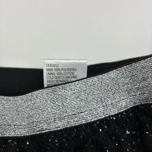 Load image into Gallery viewer, Girls Mango, cotton lined black tulle &amp; silver glitter skirt, elasticated, L: 58cm, EUC, size 12,  