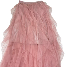 Load image into Gallery viewer, Girls lined, pink tulle maxi skirt, elasticated, no labels, L: 86cm, W: 30cm across unstretched, EUC, size 12-14,  