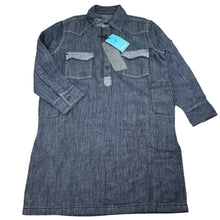 Load image into Gallery viewer, Unisex ChenOne, dark chambray cotton tunic top, L: 60cm, NEW, size 3-4,  