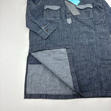 Load image into Gallery viewer, Unisex ChenOne, dark chambray cotton tunic top, L: 60cm, NEW, size 3-4,  