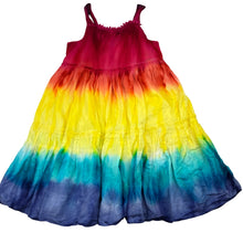 Load image into Gallery viewer, Girls ISAAC MIZRAHI, lined colourful tie dyed cotton dress, EUC, size 8, L: 70cm