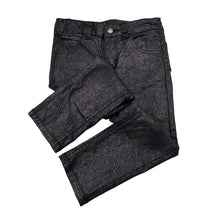 Load image into Gallery viewer, Girls Fun Spirit, black &amp; silver lightweight pants, adjustable, Inside leg: 36cm, FUC, size 6,  