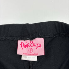 Load image into Gallery viewer, Girls Pink Sugar, black stretchy leggings, Inside leg: 47cm, GUC, size 8,  