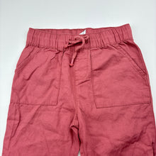 Load image into Gallery viewer, Girls Anko, pink lyocell / linen / cotton pants, elasticated, Inside leg: 38.5cm, EUC, size 5,  