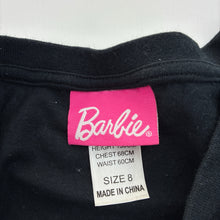 Load image into Gallery viewer, Girls Barbie, black cotton tee / top, EUC, size 8,  