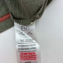 Load image into Gallery viewer, Boys F&amp;F, khaki cotton tee / top, car, GUC, size 6-7,  