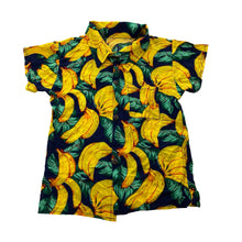 Load image into Gallery viewer, Boys colourful, lightweight short sleeve shirt, bananas, no labels, armpit to armpit: 30cm, EUC, size 3-4,  