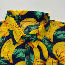 Load image into Gallery viewer, Boys colourful, lightweight short sleeve shirt, bananas, no labels, armpit to armpit: 30cm, EUC, size 3-4,  
