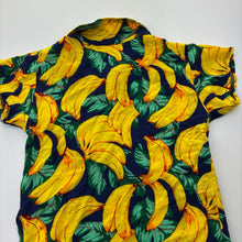 Load image into Gallery viewer, Boys colourful, lightweight short sleeve shirt, bananas, no labels, armpit to armpit: 30cm, EUC, size 3-4,  