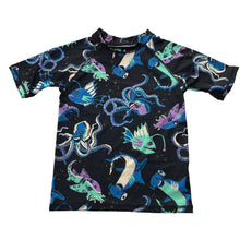 Load image into Gallery viewer, Unisex Wave Zone, short sleeve rashie / swim top, EUC, size 4,  