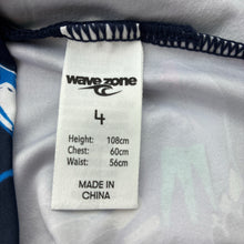Load image into Gallery viewer, Unisex Wave Zone, short sleeve rashie / swim top, EUC, size 4,  