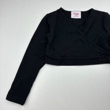 Load image into Gallery viewer, Girls Mango, black stretchy dance cross-over top, EUC, size 5,  