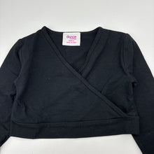 Load image into Gallery viewer, Girls Mango, black stretchy dance cross-over top, EUC, size 5,  