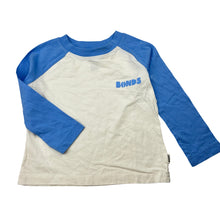 Load image into Gallery viewer, Unisex Bonds, cotton long sleeve tee / top, discolouration left sleeve/shoulder, FUC, size 2,  
