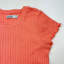 Load image into Gallery viewer, Girls GHANDA, ribbed knit short sleeve top, small mark, FUC, size 10-11,  