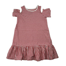 Load image into Gallery viewer, Girls Cotton On, red &amp; white stripe cotton dress, GUC, size 4, L: 54cm