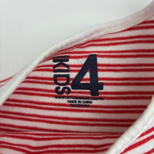Load image into Gallery viewer, Girls Cotton On, red &amp; white stripe cotton dress, GUC, size 4, L: 54cm