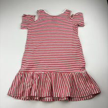 Load image into Gallery viewer, Girls Cotton On, red &amp; white stripe cotton dress, GUC, size 4, L: 54cm