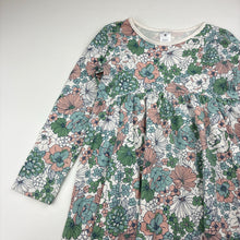 Load image into Gallery viewer, Girls Target, floral cotton long sleeve dress, GUC, size 5, L: 57cm