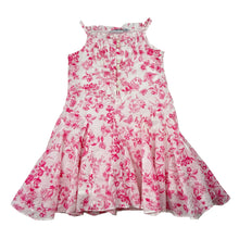 Load image into Gallery viewer, Girls Ladybird, lined floral cotton dress, GUC, size 2, L: 50cm