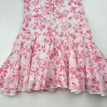 Load image into Gallery viewer, Girls Ladybird, lined floral cotton dress, GUC, size 2, L: 50cm