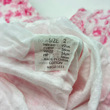 Load image into Gallery viewer, Girls Ladybird, lined floral cotton dress, GUC, size 2, L: 50cm