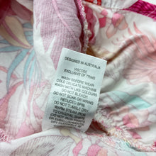 Load image into Gallery viewer, Girls Piping Hot, colourful floral hi-lo summer dress, EUC, size 7, L: 67cm at front