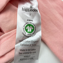 Load image into Gallery viewer, Girls Higgledee, pink organic cotton bodysuit / romper, GUC, size 1,  